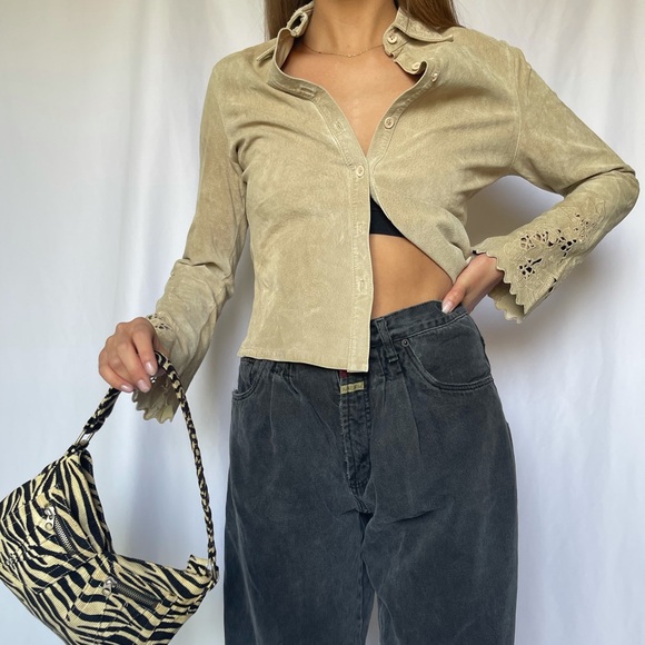 SCOTTS Tops - **SOLD** VINTAGE SUEDE SCOTTS SHIRT